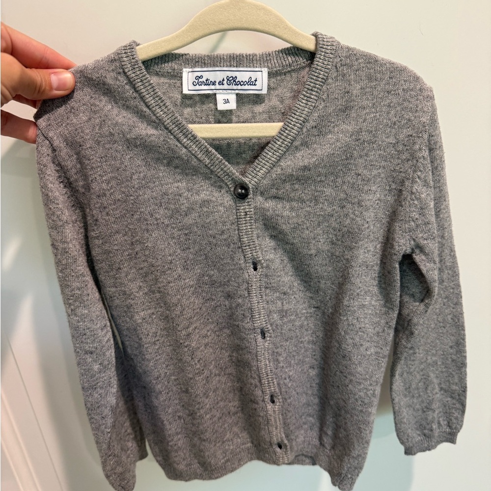 Tartine et Chocolat Gray Cardigan Sweater kids